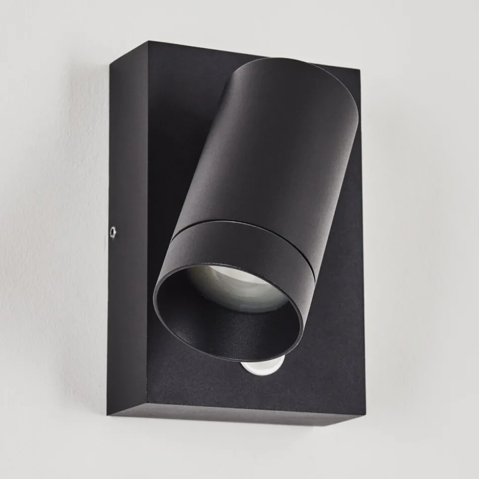 Applique Murale D'Exterieur Hakamken Noir, 1 Lumiere, Detecteur De Mouvement