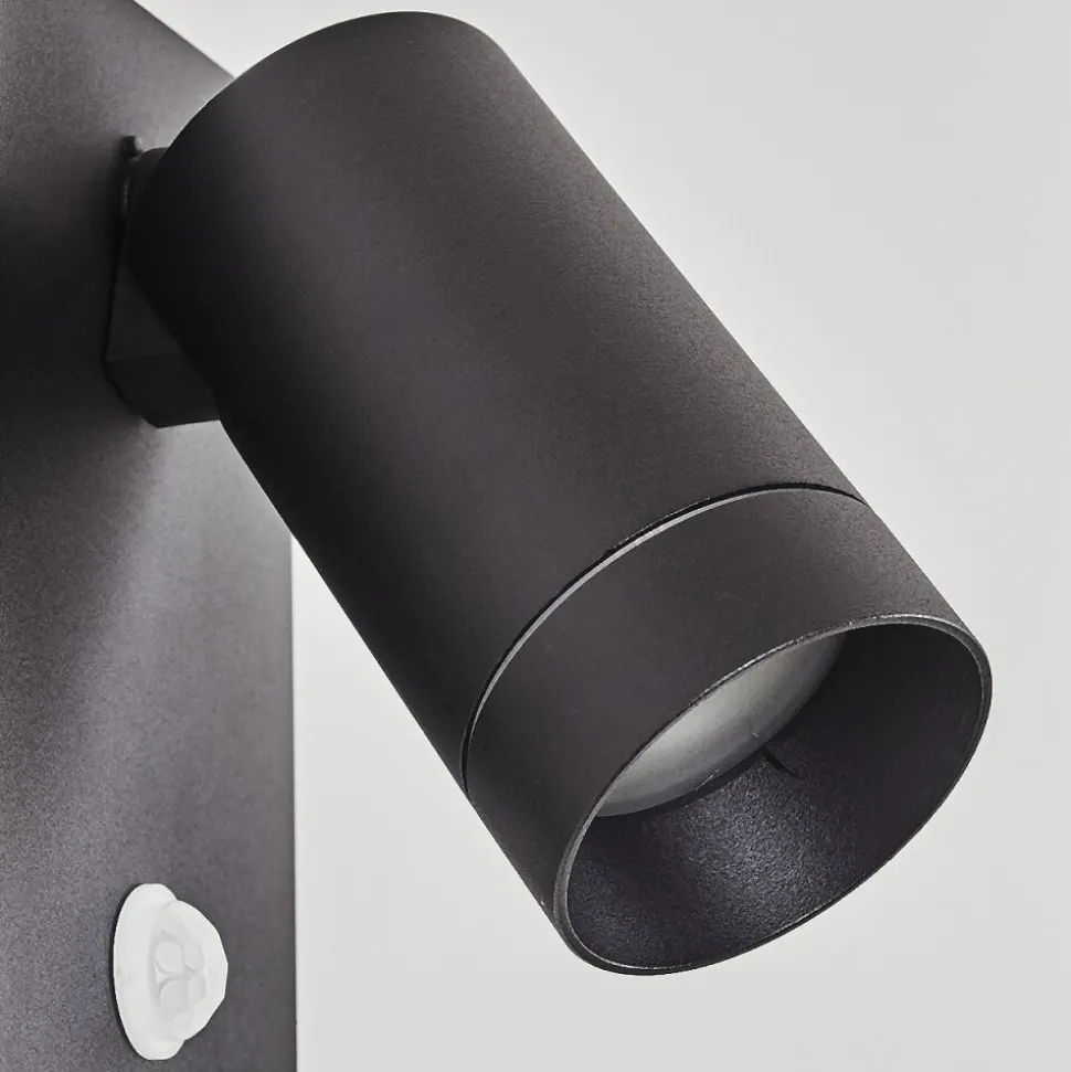 Applique Murale D'Exterieur Hakamken Noir, 1 Lumiere, Detecteur De Mouvement