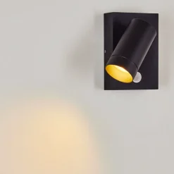 Applique Murale D'Exterieur Hakamken Noir, 1 Lumiere, Detecteur De Mouvement