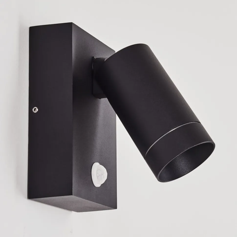 Applique Murale D'Exterieur Hakamken Noir, 1 Lumiere, Detecteur De Mouvement