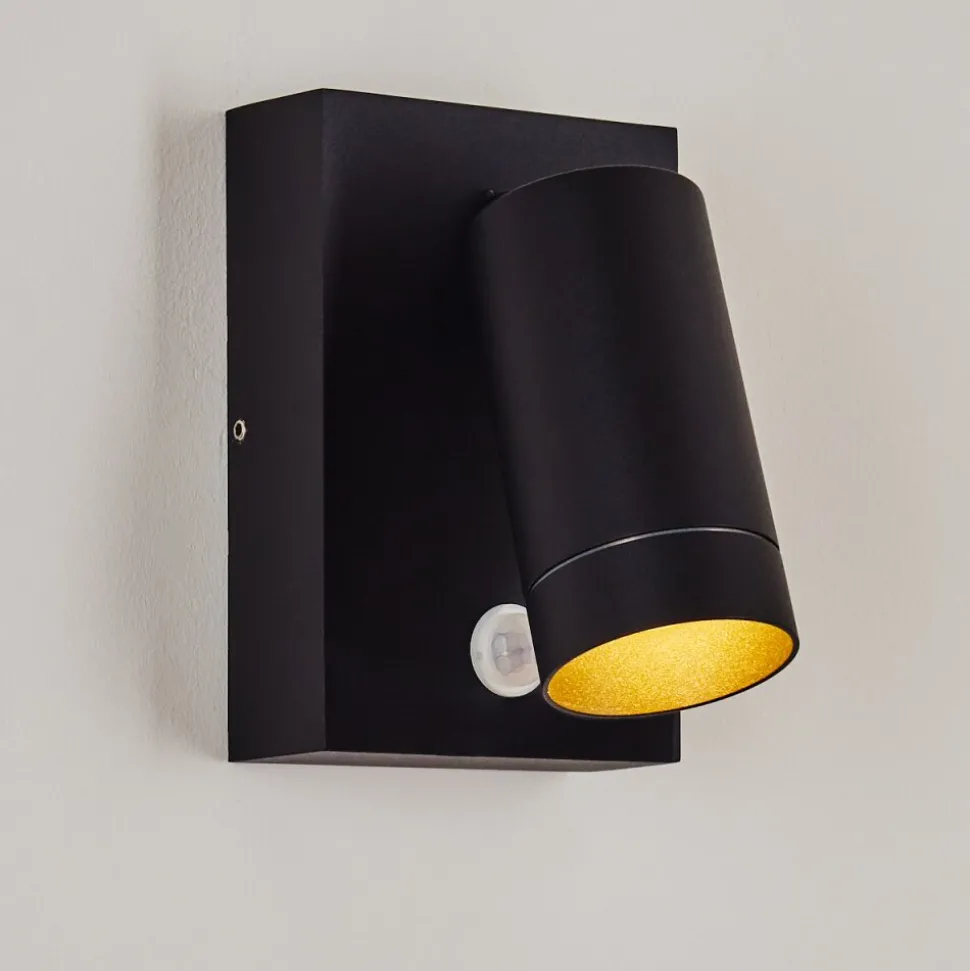 Applique Murale D'Exterieur Hakamken Noir, 1 Lumiere, Detecteur De Mouvement