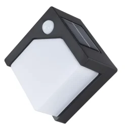 Applique Murale D'Exterieur Globo Solar Led Noir, 8 Lumieres, Detecteur De Mouvement