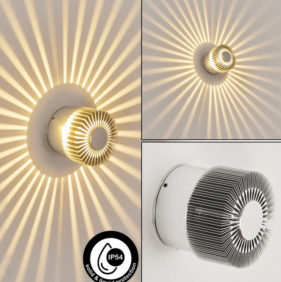 Applique Murale D'Exterieurvilches Led Aluminium, Argente, 1 Lumiere
