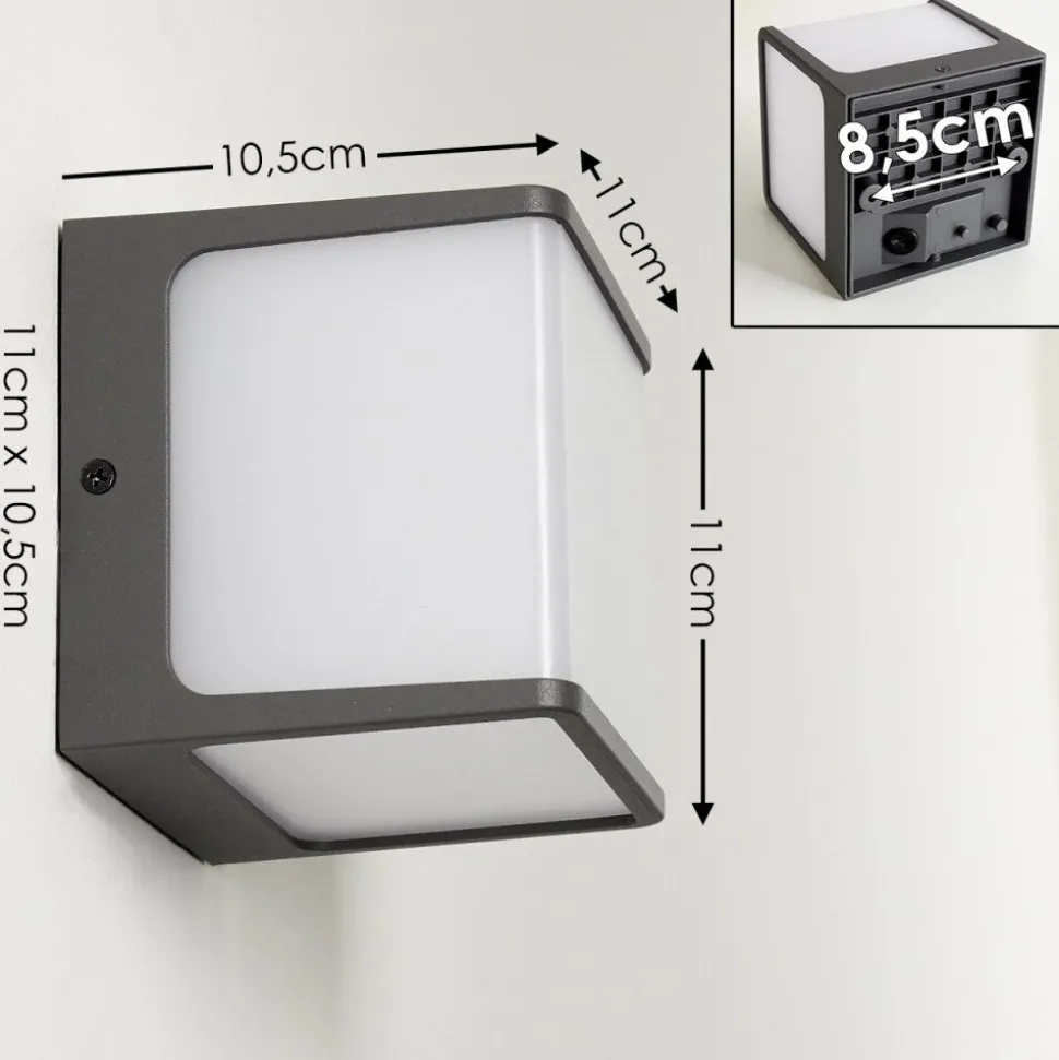 Applique Murale D'Exterieur Buckau Led Anthracite, Blanc, 1 Lumiere