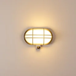 Applique Murale D'Exterieur Belmopan Acier Inoxydable, 1 Lumiere, Detecteur De Mouvement
