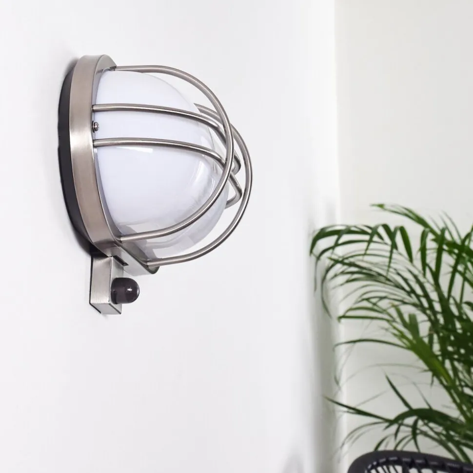 Applique Murale D'Exterieur Belmopan Acier Inoxydable, 1 Lumiere, Detecteur De Mouvement