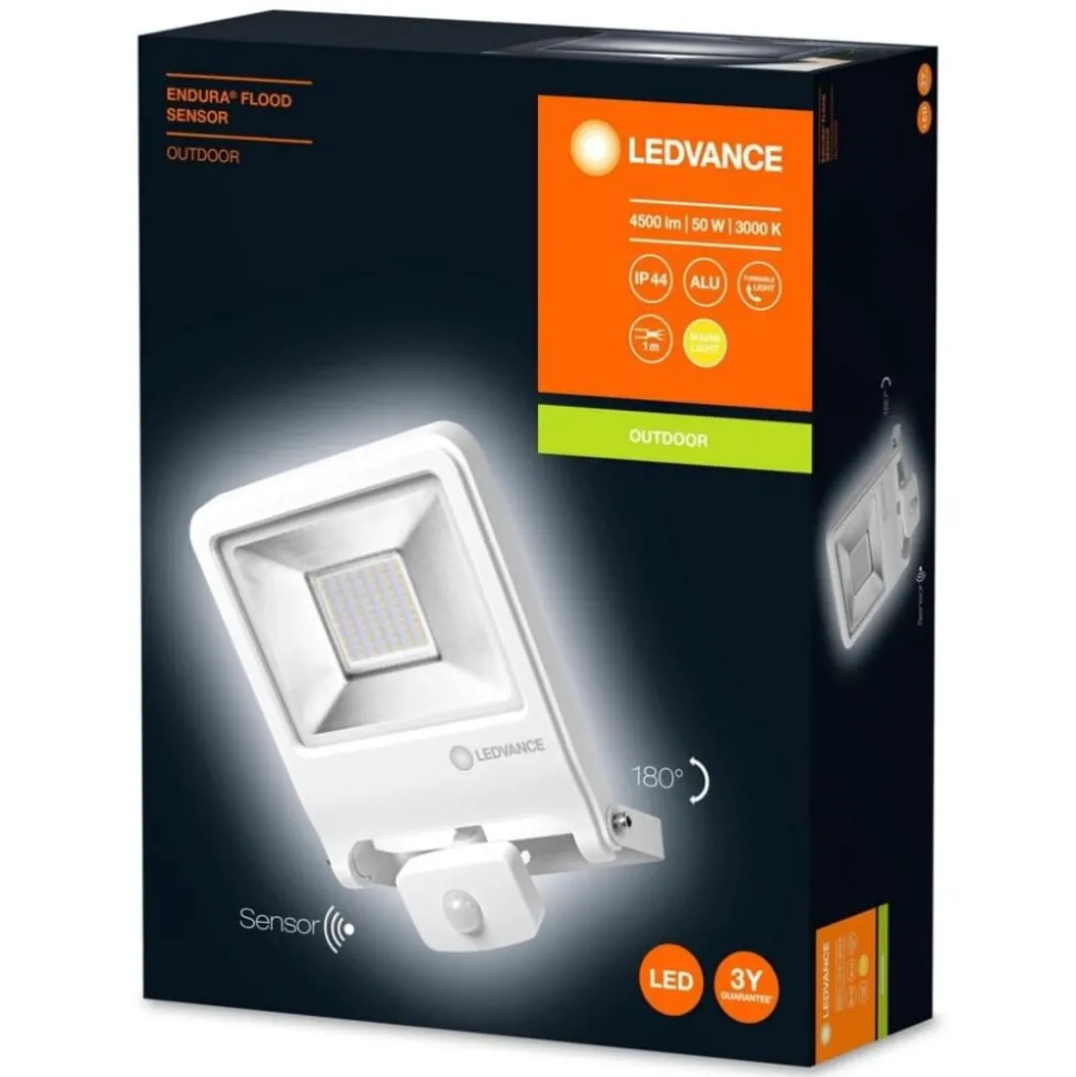 Applique Murale D'Exterieur Ledvance Polybar Blanc, 1 Lumiere, Detecteur De Mouvement