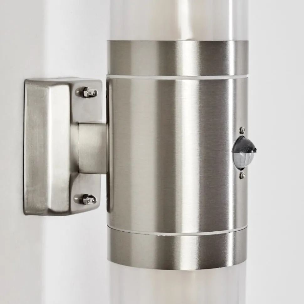 Applique Murale D'Exterieur Tolsona Acier Inoxydable, 2 Lumieres, Detecteur De Mouvement