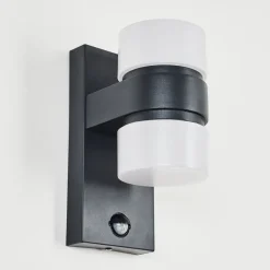 Applique Murale D'Exterieur Tiarp Led Noir, 2 Lumieres, Detecteur De Mouvement