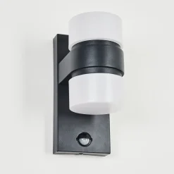 Applique Murale D'Exterieur Tiarp Led Noir, 2 Lumieres, Detecteur De Mouvement