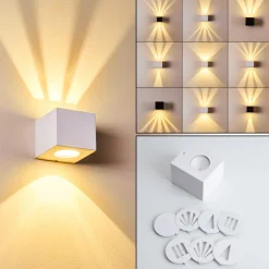 Applique Murale D'Exterieur Jonava Led Blanc, 2 Lumieres