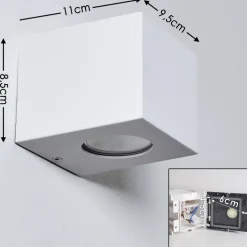 Applique Murale D'Exterieur Jonava Led Blanc, 2 Lumieres