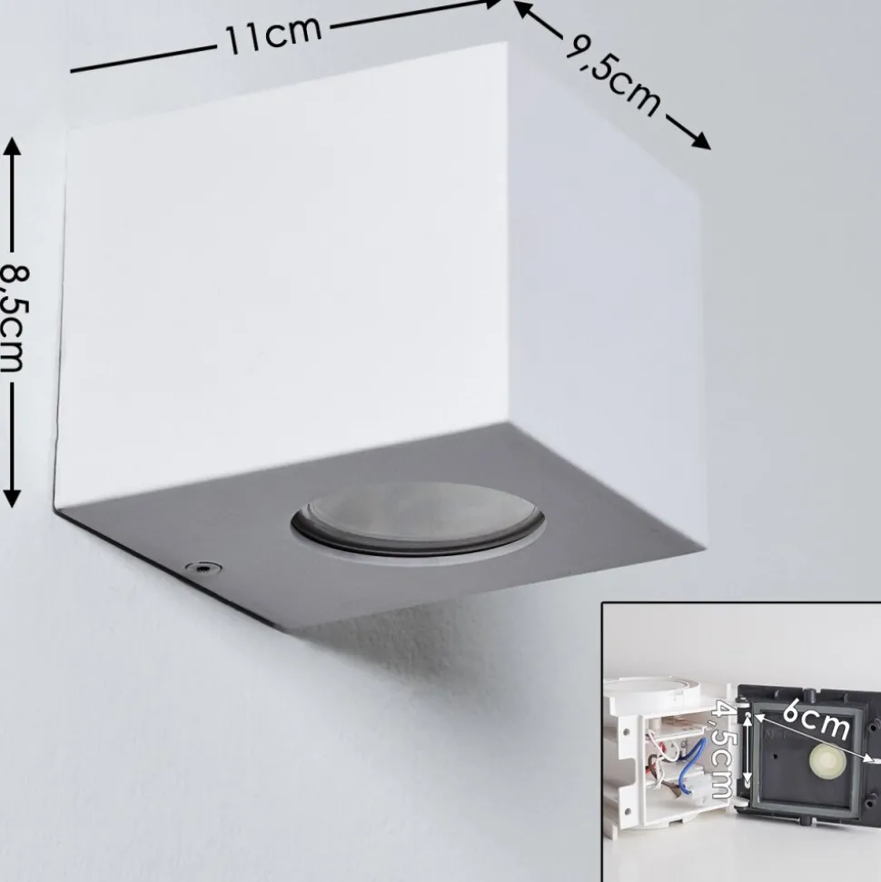 Applique Murale D'Exterieur Jonava Led Blanc, 2 Lumieres