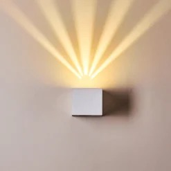 Applique Murale D'Exterieur Jonava Led Blanc, 2 Lumieres