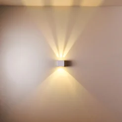 Applique Murale D'Exterieur Jonava Led Blanc, 2 Lumieres