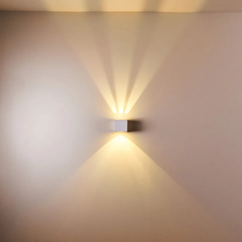 Applique Murale D'Exterieur Jonava Led Blanc, 2 Lumieres