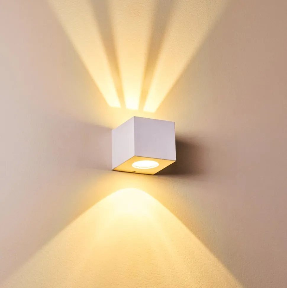 Applique Murale D'Exterieur Jonava Led Blanc, 2 Lumieres