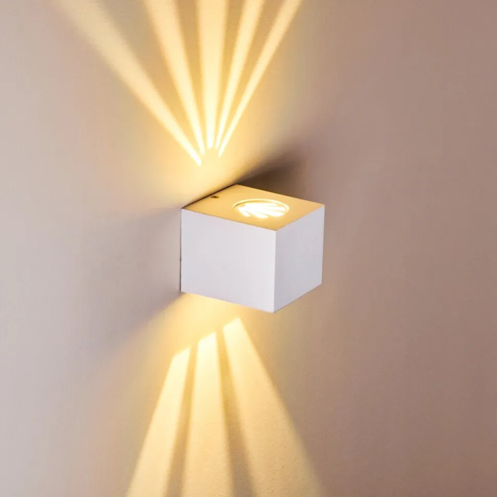 Applique Murale D'Exterieur Jonava Led Blanc, 2 Lumieres