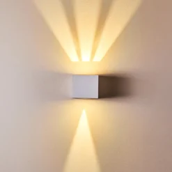 Applique Murale D'Exterieur Jonava Led Blanc, 2 Lumieres