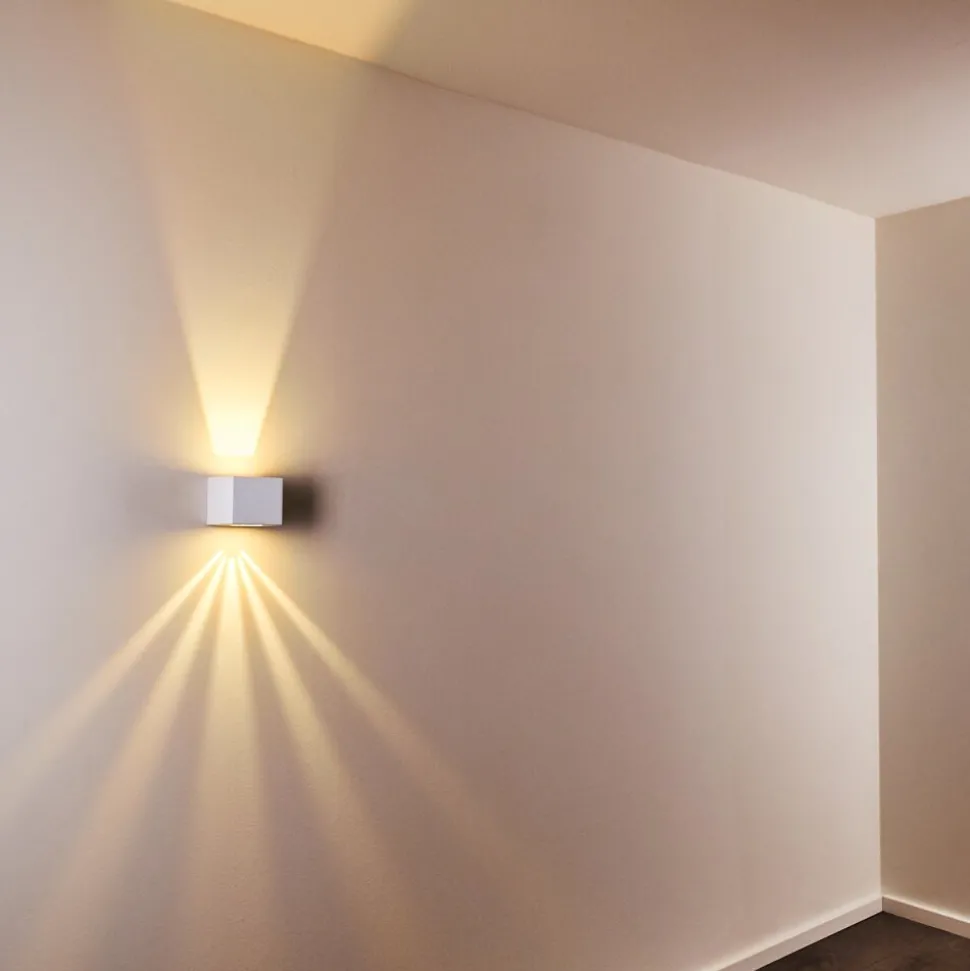 Applique Murale D'Exterieur Jonava Led Blanc, 2 Lumieres