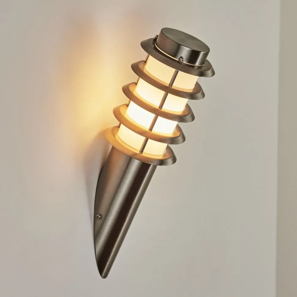 Applique Murale D'Exterieur Tunes Nickel Mat, 1 Lumiere