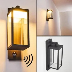 Applique Murale D'Exterieur Faroer Led Anthracite, 1 Lumiere, Detecteur De Mouvement