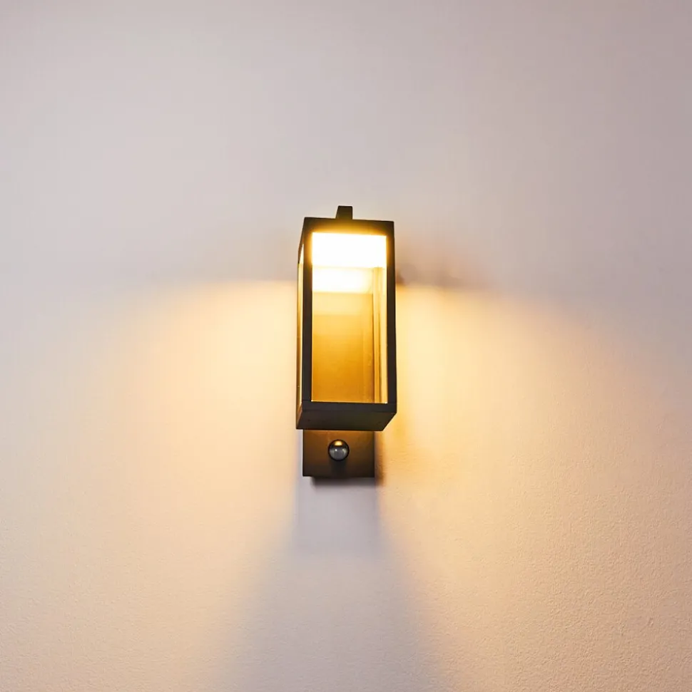 Applique Murale D'Exterieur Faroer Led Anthracite, 1 Lumiere, Detecteur De Mouvement