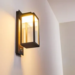 Applique Murale D'Exterieur Faroer Led Anthracite, 1 Lumiere, Detecteur De Mouvement