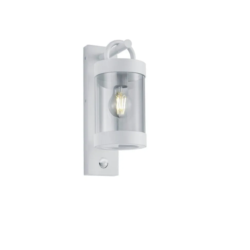 Applique Murale D'Exterieur Trio Sambesi Blanc, 1 Lumiere, Detecteur De Mouvement