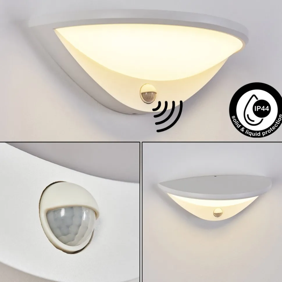 Applique Murale D'Exterieur Carano Led Blanc, 1 Lumiere, Detecteur De Mouvement