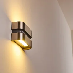 Applique Murale D'Exterieur Kolding Led Acier Inoxydable, Noir, 1 Lumiere