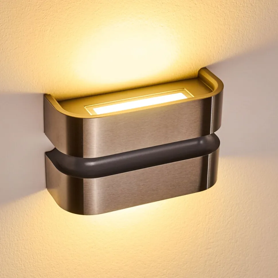 Applique Murale D'Exterieur Kolding Led Acier Inoxydable, Noir, 1 Lumiere