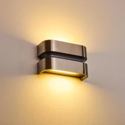 Applique Murale D'Exterieur Kolding Led Acier Inoxydable, Noir, 1 Lumiere