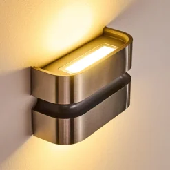 Applique Murale D'Exterieur Kolding Led Acier Inoxydable, Noir, 1 Lumiere