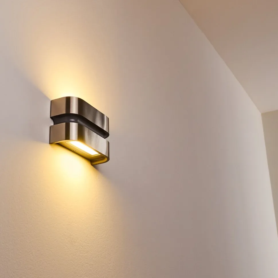 Applique Murale D'Exterieur Kolding Led Acier Inoxydable, Noir, 1 Lumiere