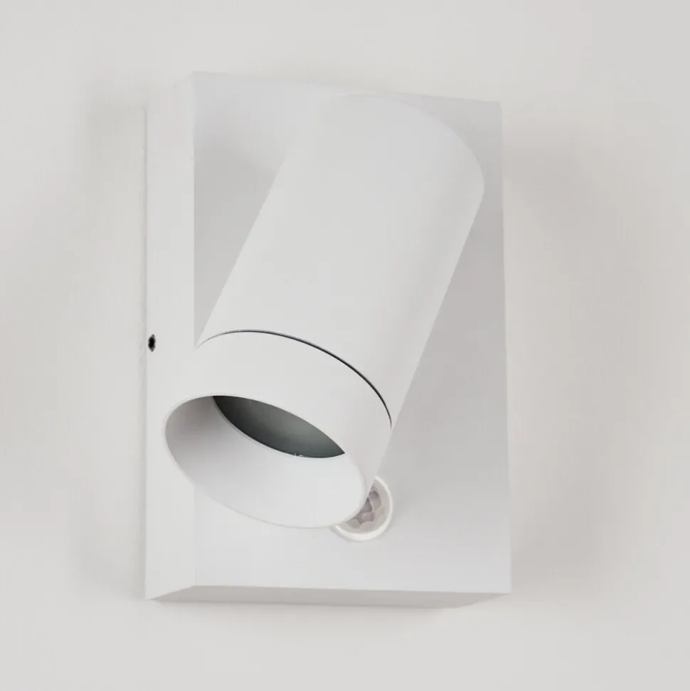 Applique Murale D'Exterieur Hakamken Blanc, 1 Lumiere, Detecteur De Mouvement