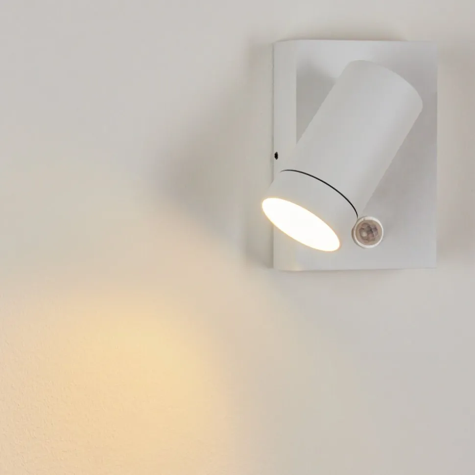 Applique Murale D'Exterieur Hakamken Blanc, 1 Lumiere, Detecteur De Mouvement