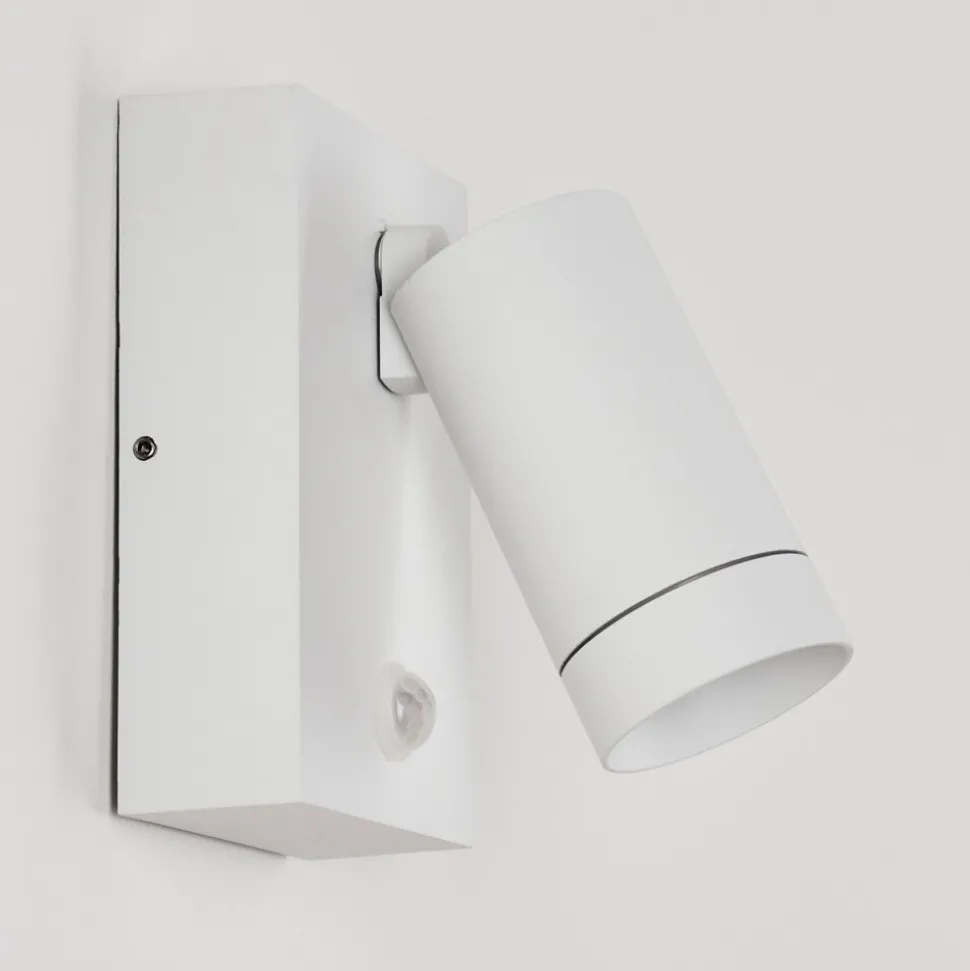 Applique Murale D'Exterieur Hakamken Blanc, 1 Lumiere, Detecteur De Mouvement