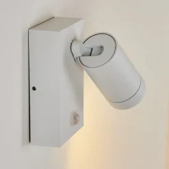 Applique Murale D'Exterieur Hakamken Blanc, 1 Lumiere, Detecteur De Mouvement