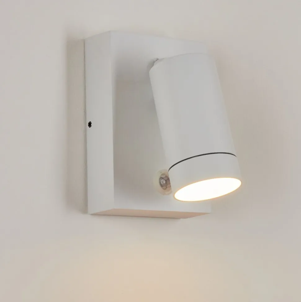 Applique Murale D'Exterieur Hakamken Blanc, 1 Lumiere, Detecteur De Mouvement