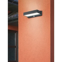 Applique Murale D'Exterieur Trio Cuando Led Anthracite, 1 Lumiere, Detecteur De Mouvement