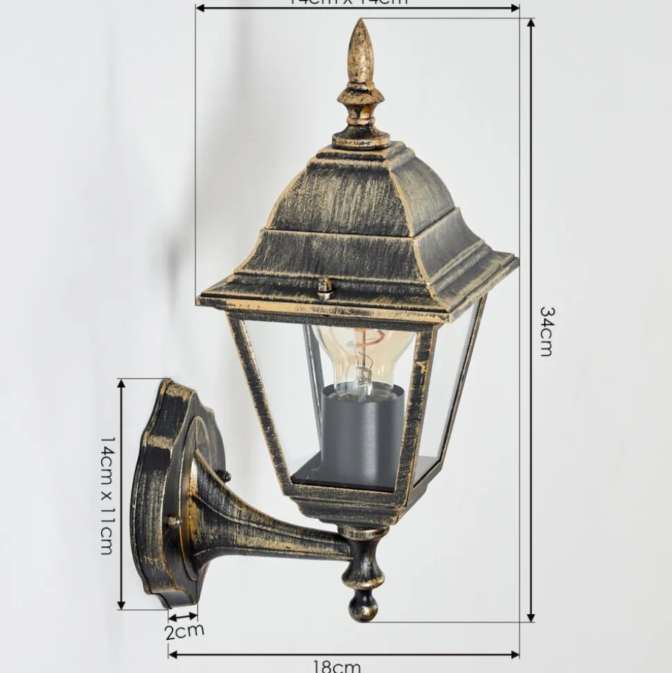 Applique Murale D'Exterieur Naofe Brun, Or, 1 Lumiere