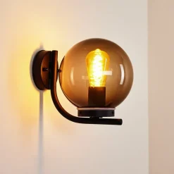 Applique Murale D'Exterieur Rombotten Noir, 1 Lumiere
