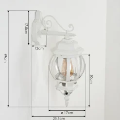 Applique Murale D'Exterieurlentua Blanc, 1 Lumiere