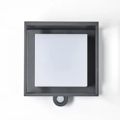 Applique Murale D'Exterieur Lansing Led Anthracite, 1 Lumiere, Detecteur De Mouvement