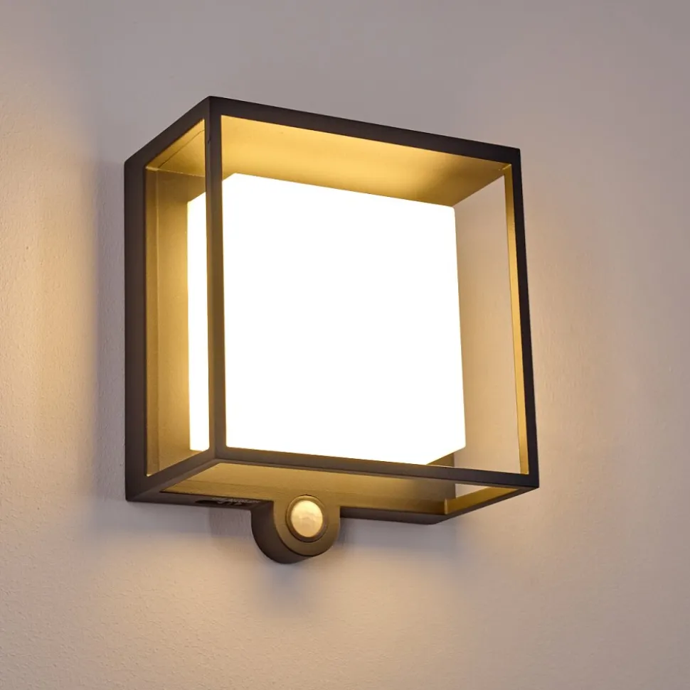 Applique Murale D'Exterieur Lansing Led Anthracite, 1 Lumiere, Detecteur De Mouvement