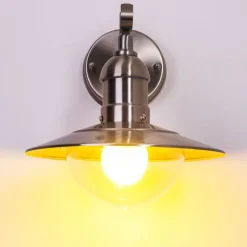 Applique Murale D'Exterieur Broni Acier Inoxydable, 1 Lumiere