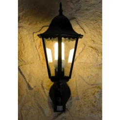 Applique Murale D'Exterieur Lutec Bristol Noir, Transparent, 1 Lumiere, Detecteur De Mouvement