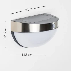 Applique Murale D'Exterieur Pori Led Chrome, 1 Lumiere, Detecteur De Mouvement