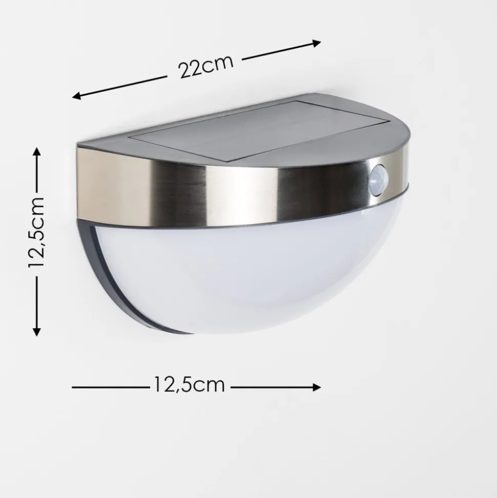 Applique Murale D'Exterieur Pori Led Chrome, 1 Lumiere, Detecteur De Mouvement